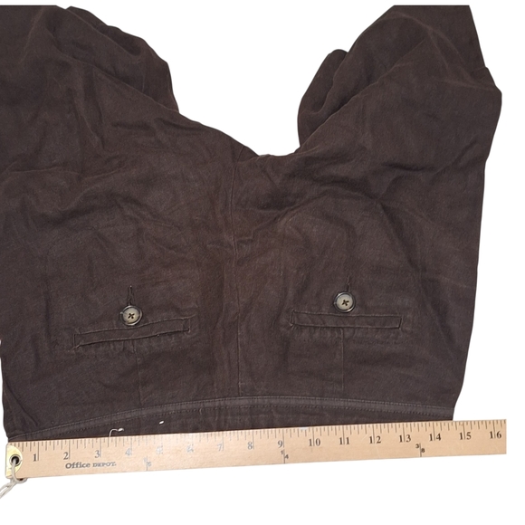 Y2K Banana Republic Womens Brown 100% Linen Shorts Sz 2 Draw String - Picture 10 of 11